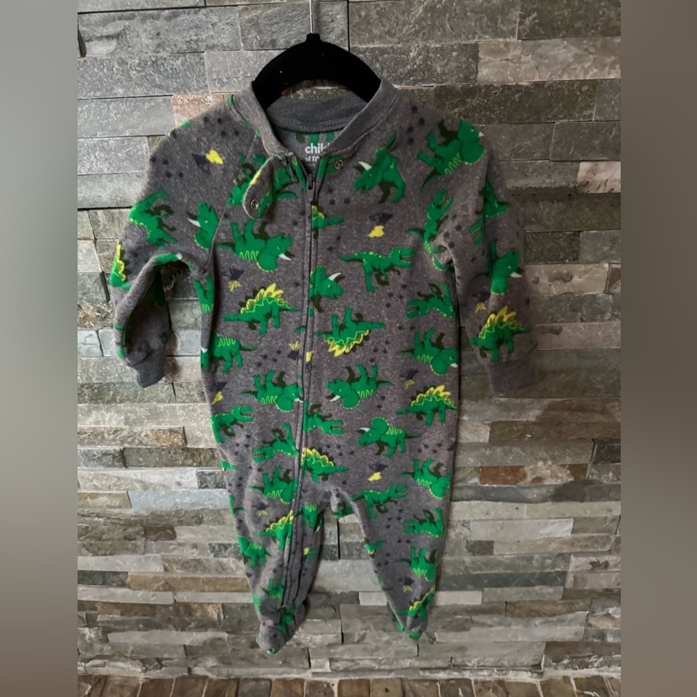 Dinosaur Kids fleece footed onesie